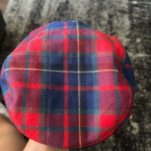 Janie and Jack Red and Blue Plaid Hat